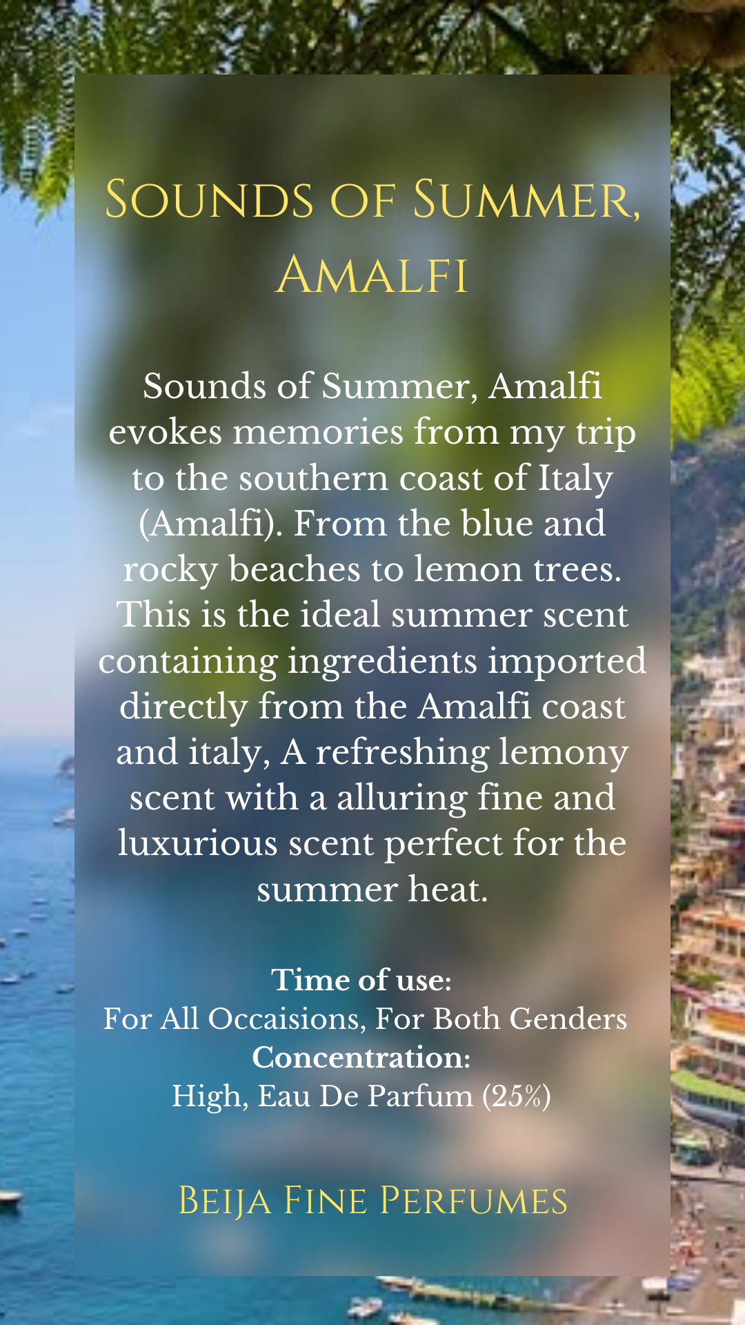 Sounds of Summer, Amalfi Beija Eau de Parfum